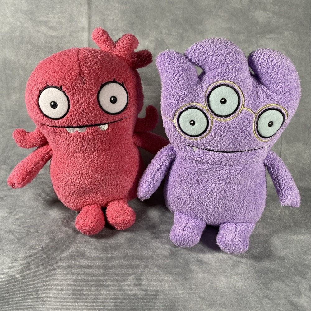 Ugly Dolls Moxy & Eye Love You Tray Plush Stuffed Animal Toy Dolls Pink Purple